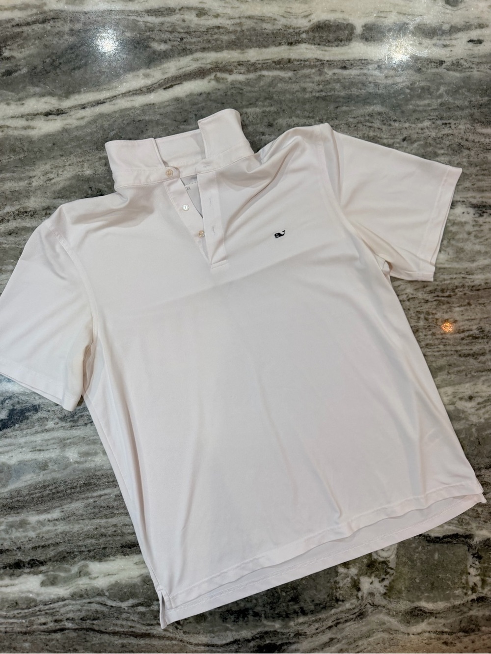 Vineyard Vines White Short-Sleeve Polo with Whale Logo